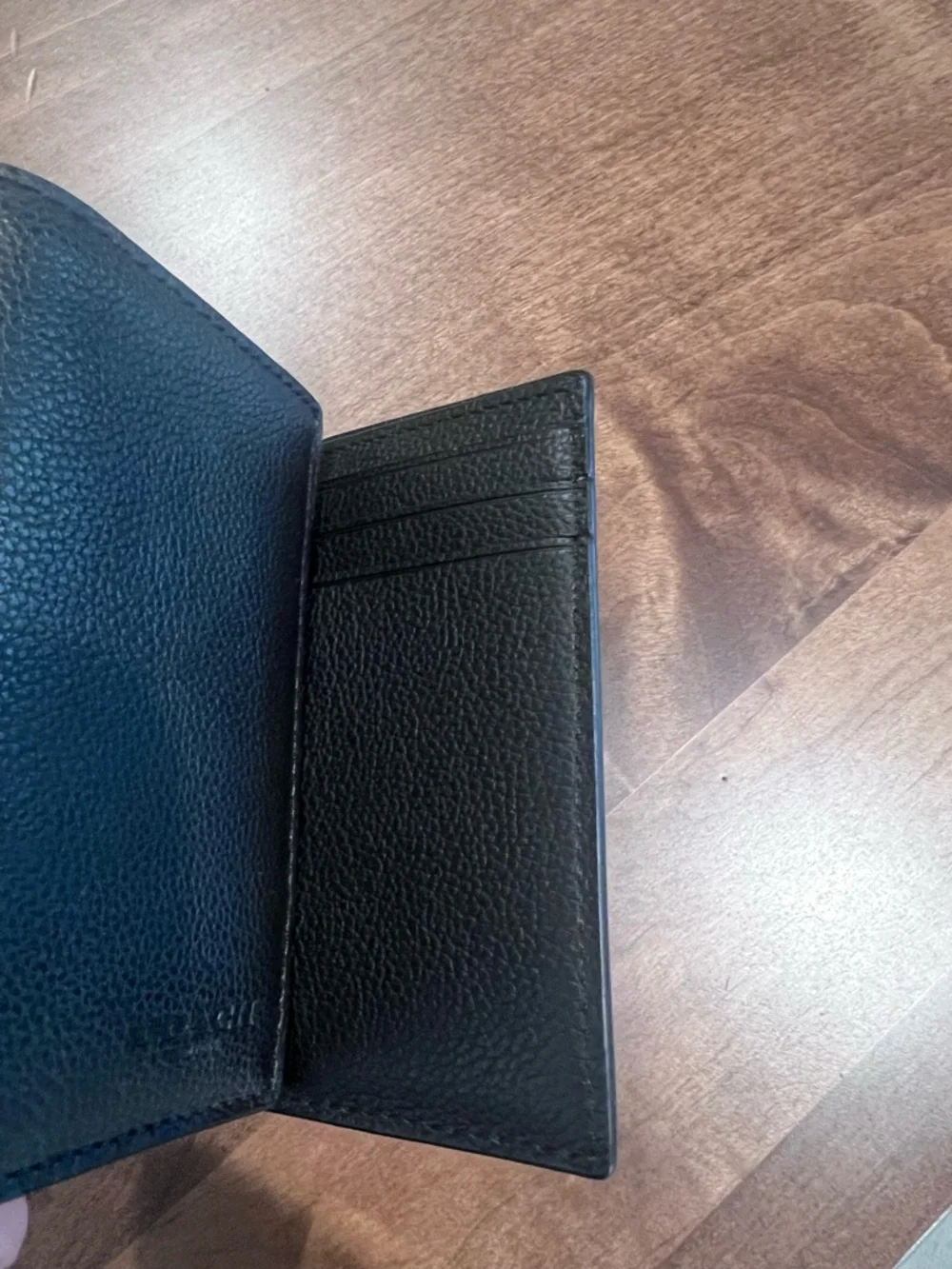Coach Black Pebbled Leather Trifold Wallet NWT - Picture 3 of 3